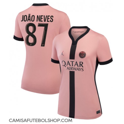 Camisa de time de futebol Paris Saint-Germain Joao Neves #87 Replicas 3º Equipamento Feminina 2024-25 Manga Curta